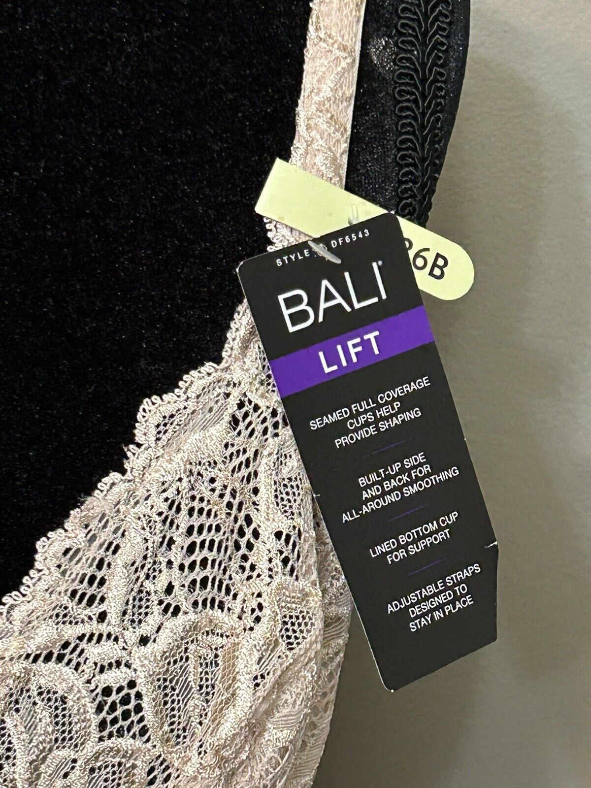 New Bali Women DF6543 Lace Lace Trim Underwire Bra, Champagne Shimmer
