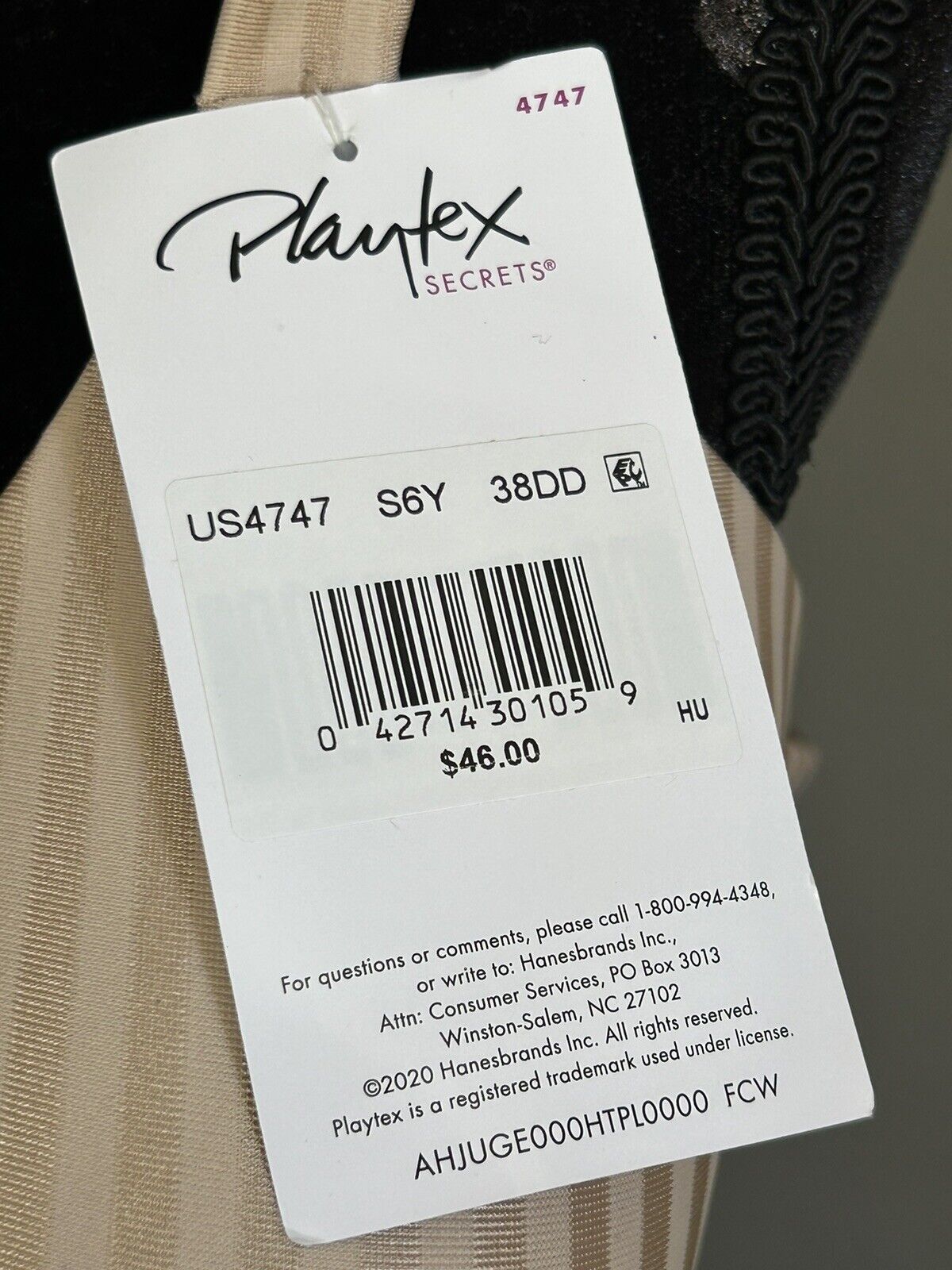 NWT Playtex Nude Secrets All Over Smoothing Full Figure Underwire Bra