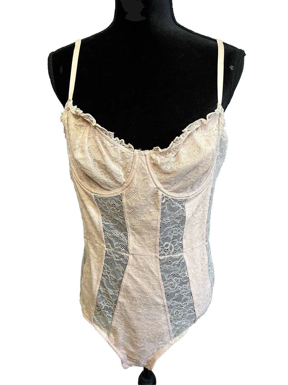 INC International Concepts Womens Lace Cup Bodysuit Lingerie Ballet Pink