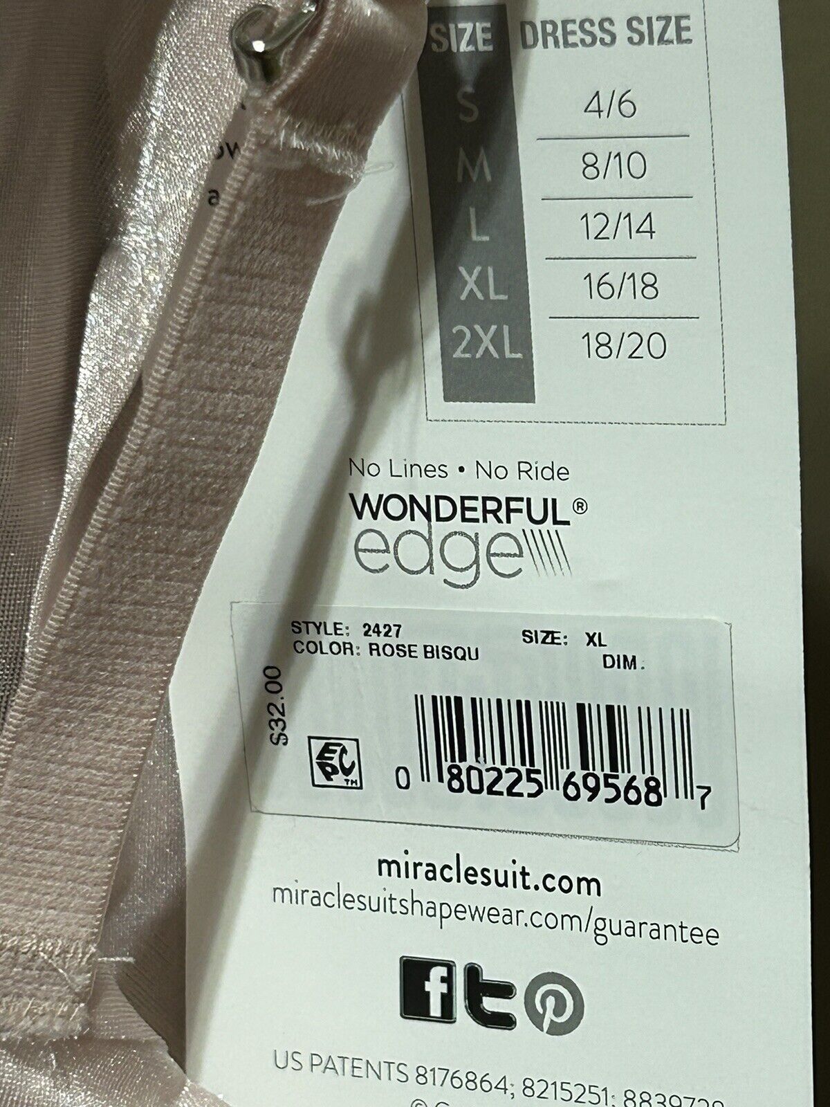 New Miracle Suit Bralette No Seams No Edges Rose Bisque