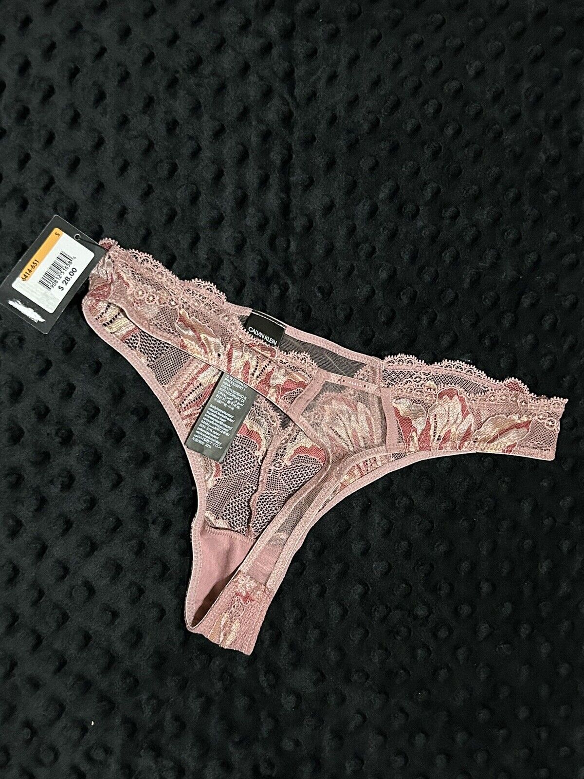 Calvin Klein Black Label "Amaryllis" Low Rise Lace Thong, Mauve