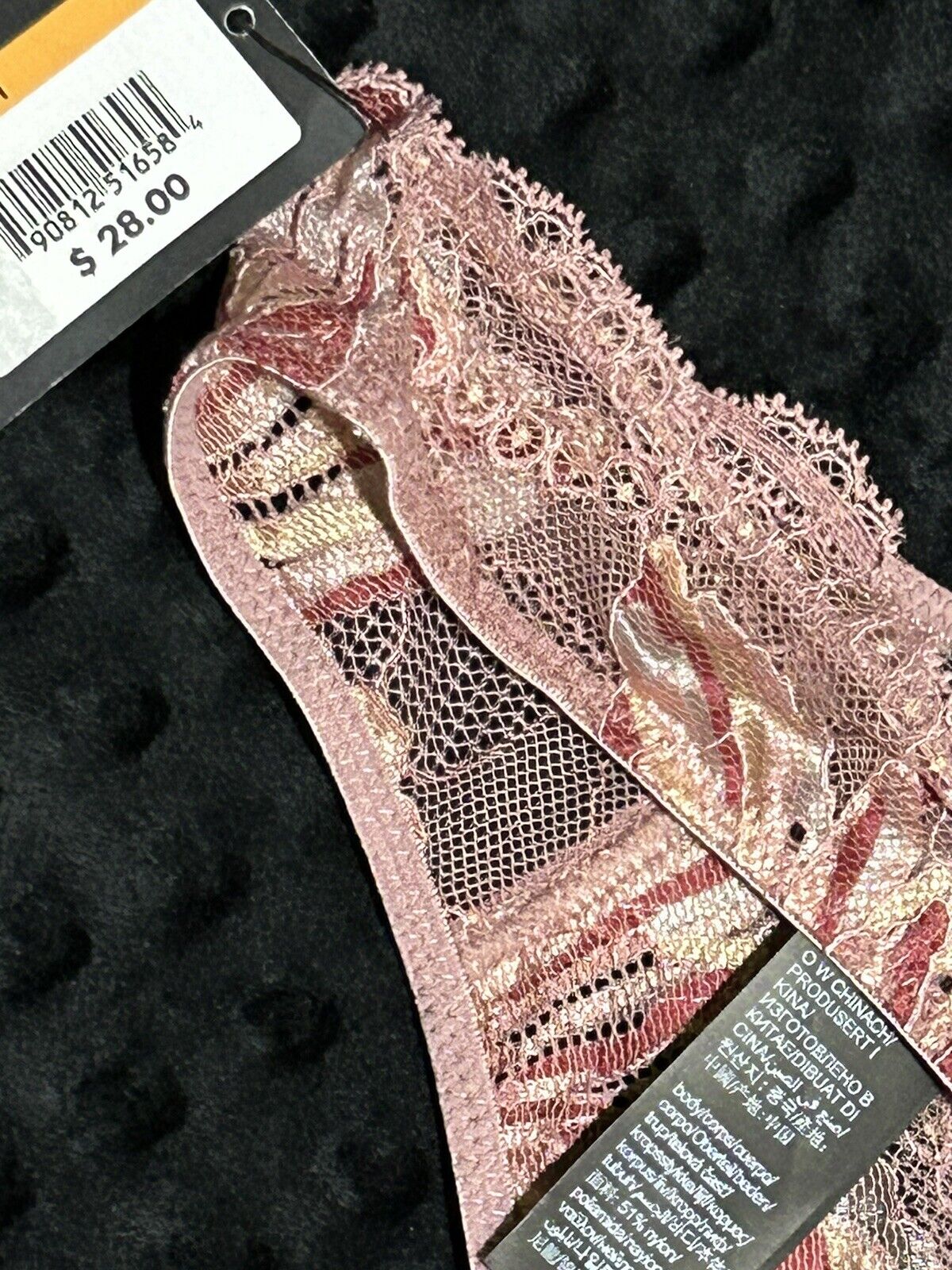 Calvin Klein Black Label "Amaryllis" Low Rise Lace Thong, Mauve