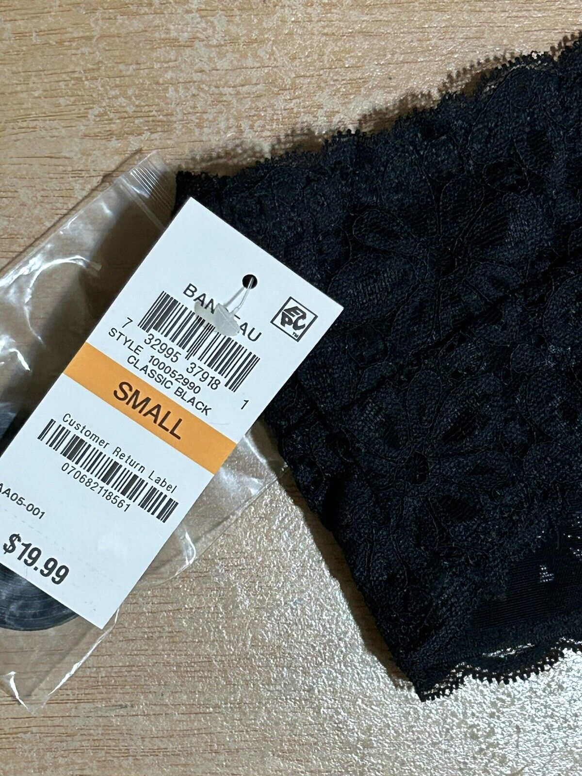 Jenni Women's Lace Removable-Strap Bandeau Bra Black