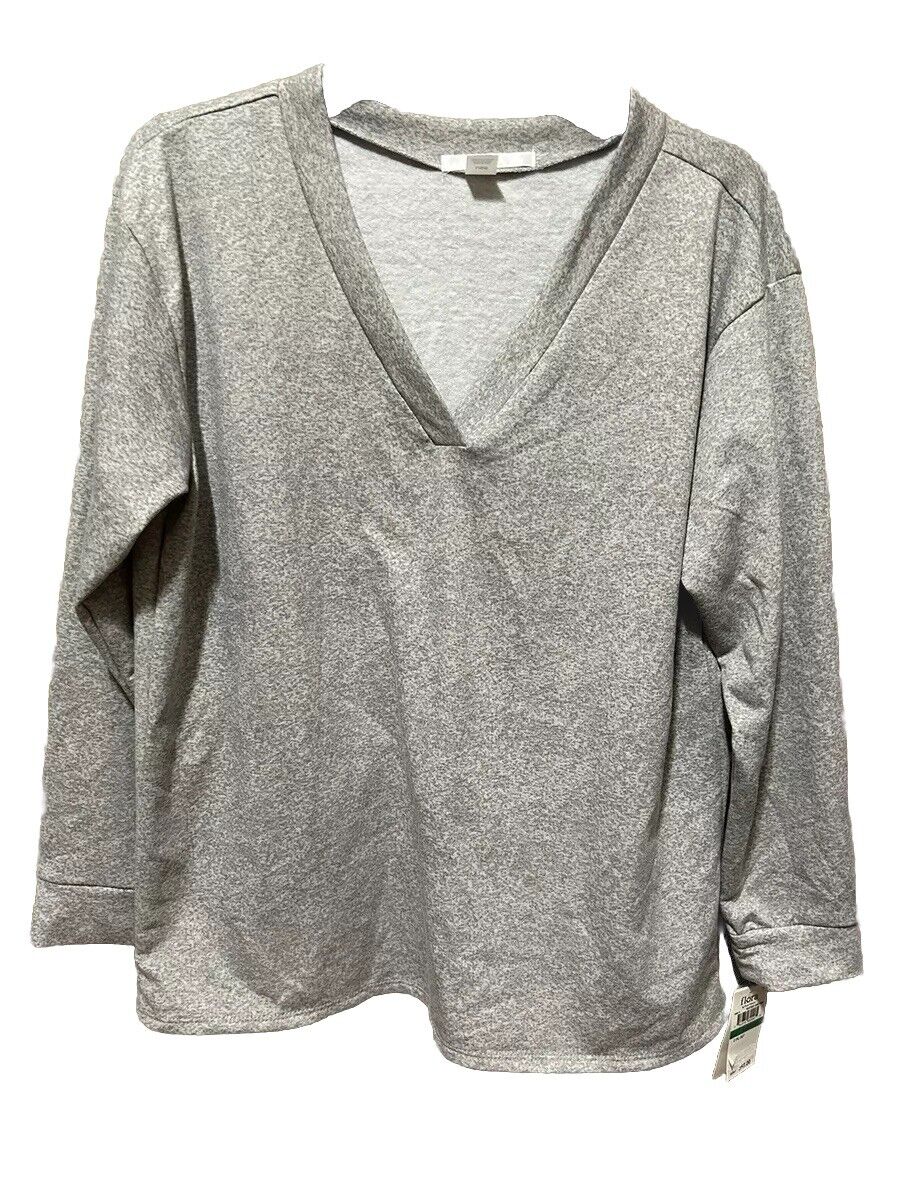 Flora Heather Grey Women’s Long Sleeve Pajama Top