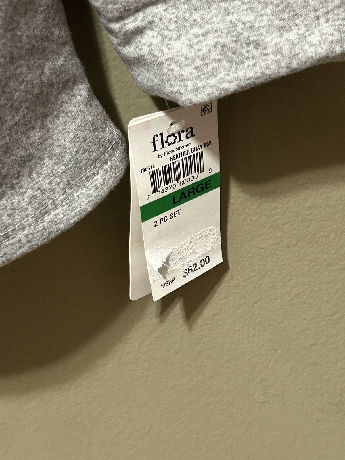 Flora Heather Grey Women’s Long Sleeve Pajama Top