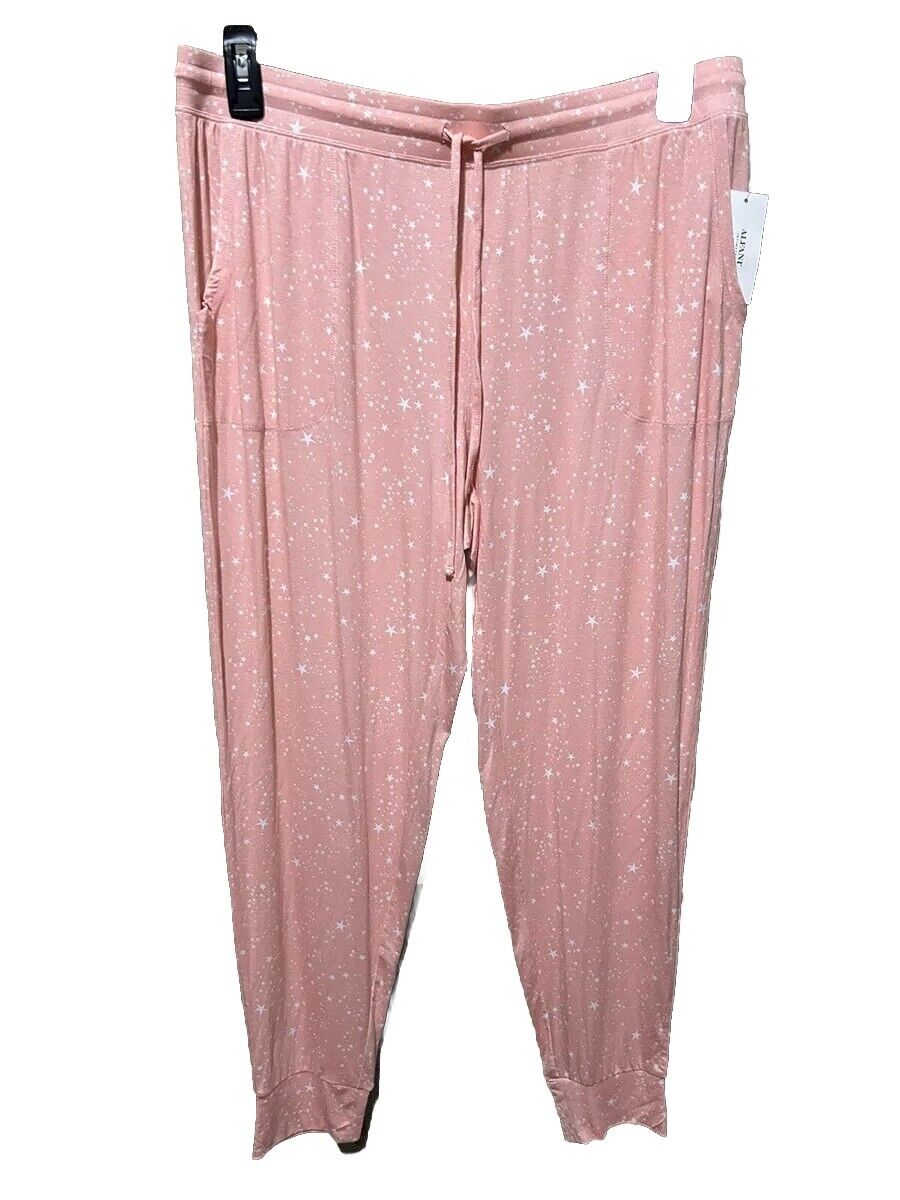Alfani Women’s Satin Pink Star Pajama Lounge Pants
