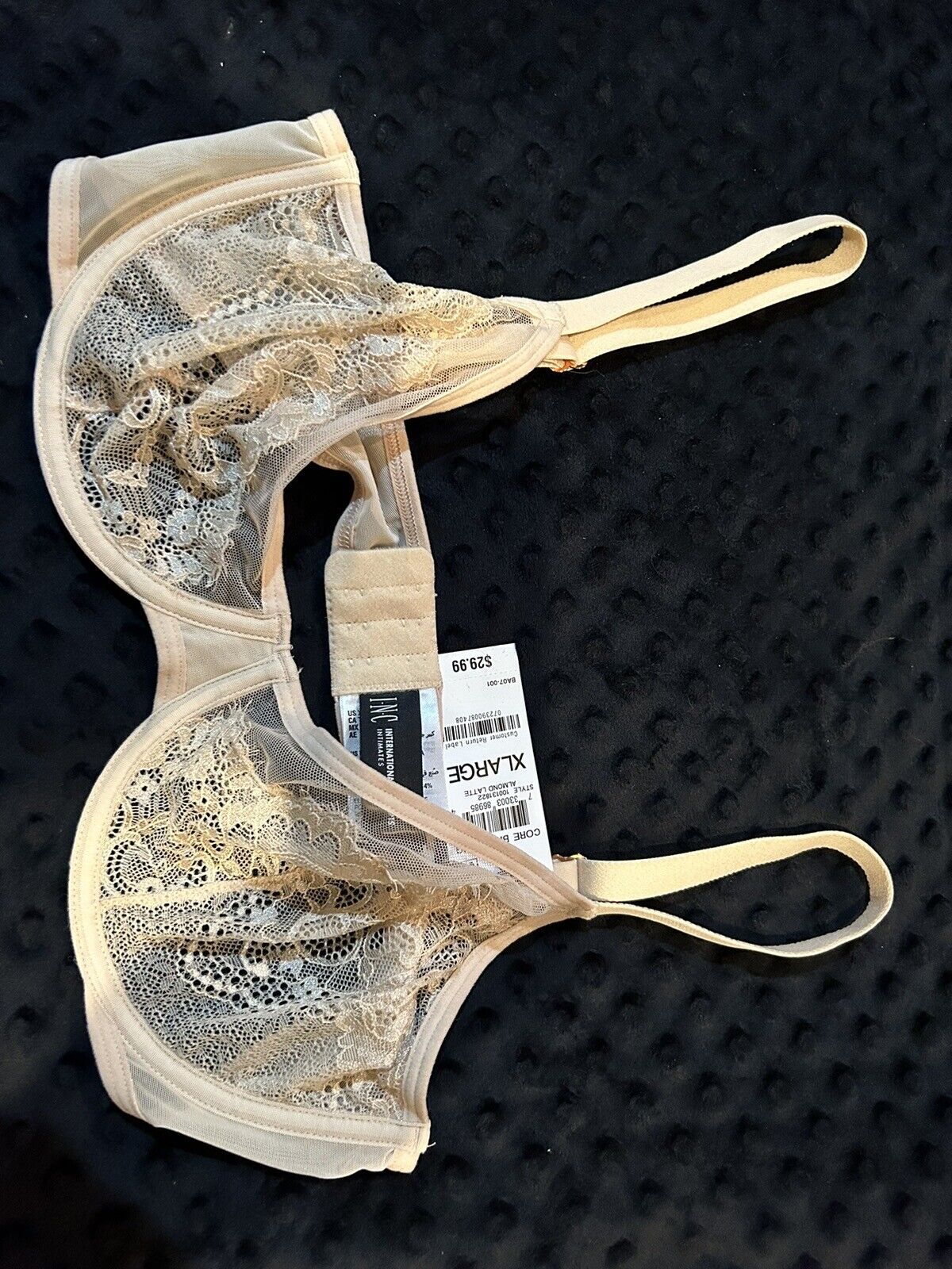 Inc International Concepts Underwire Support Lace Bra Almond Latte Beige XL