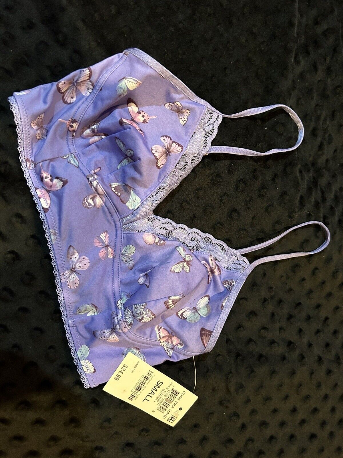 Inc International Concepts Women's Lace-Trim Bralette Butterfly Purple