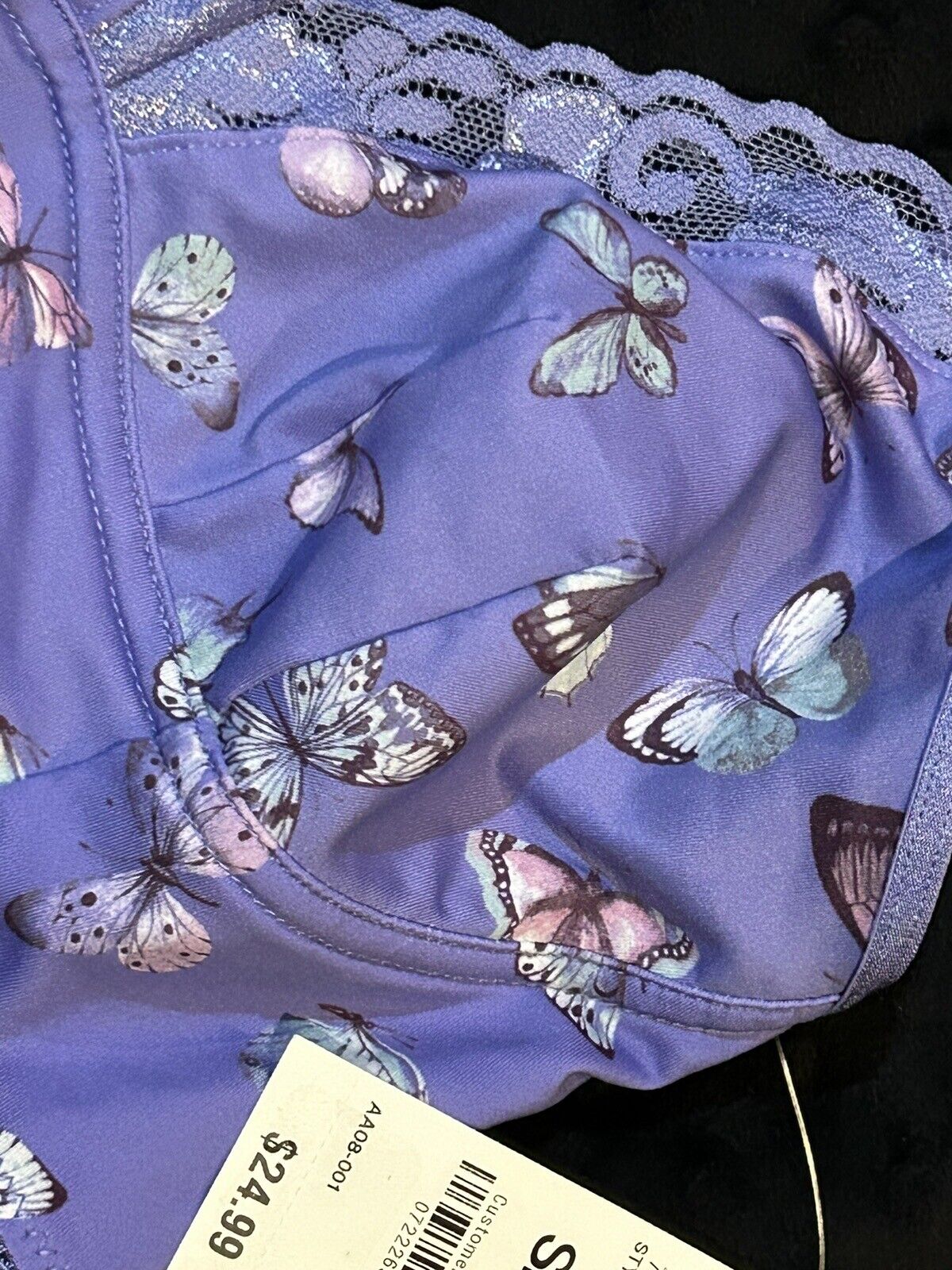 Inc International Concepts Women's Lace-Trim Bralette Butterfly Purple