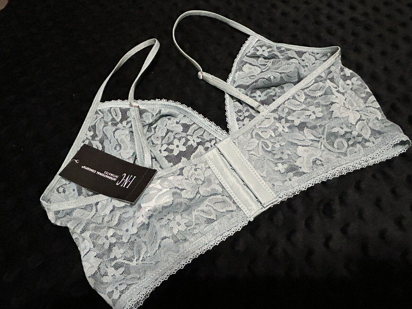 INC International Concepts Women's Floral Lace Bralette, Amazonite Green