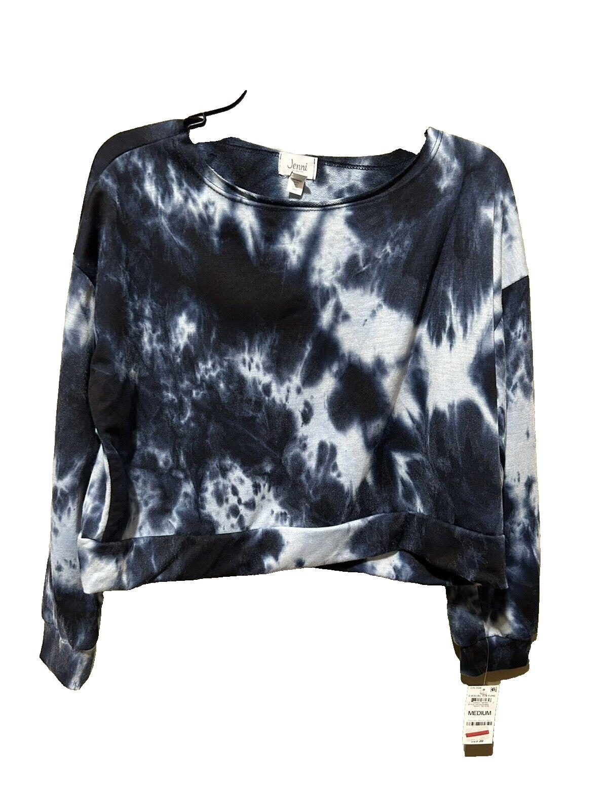 JENNI by Jennifer Moore Women's Tie-Dyed Printed Pajama Lounge Top