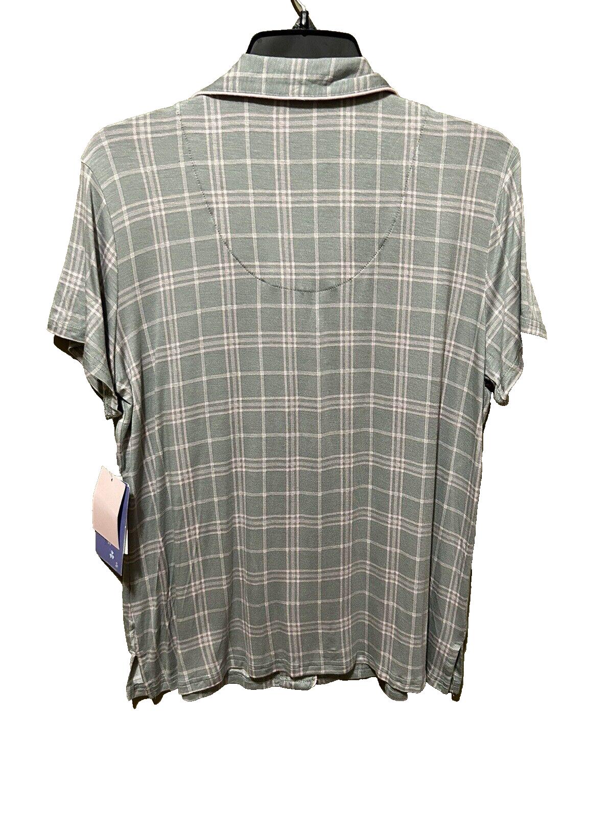 Hanes Women’s Gray Plaid Pajama Top