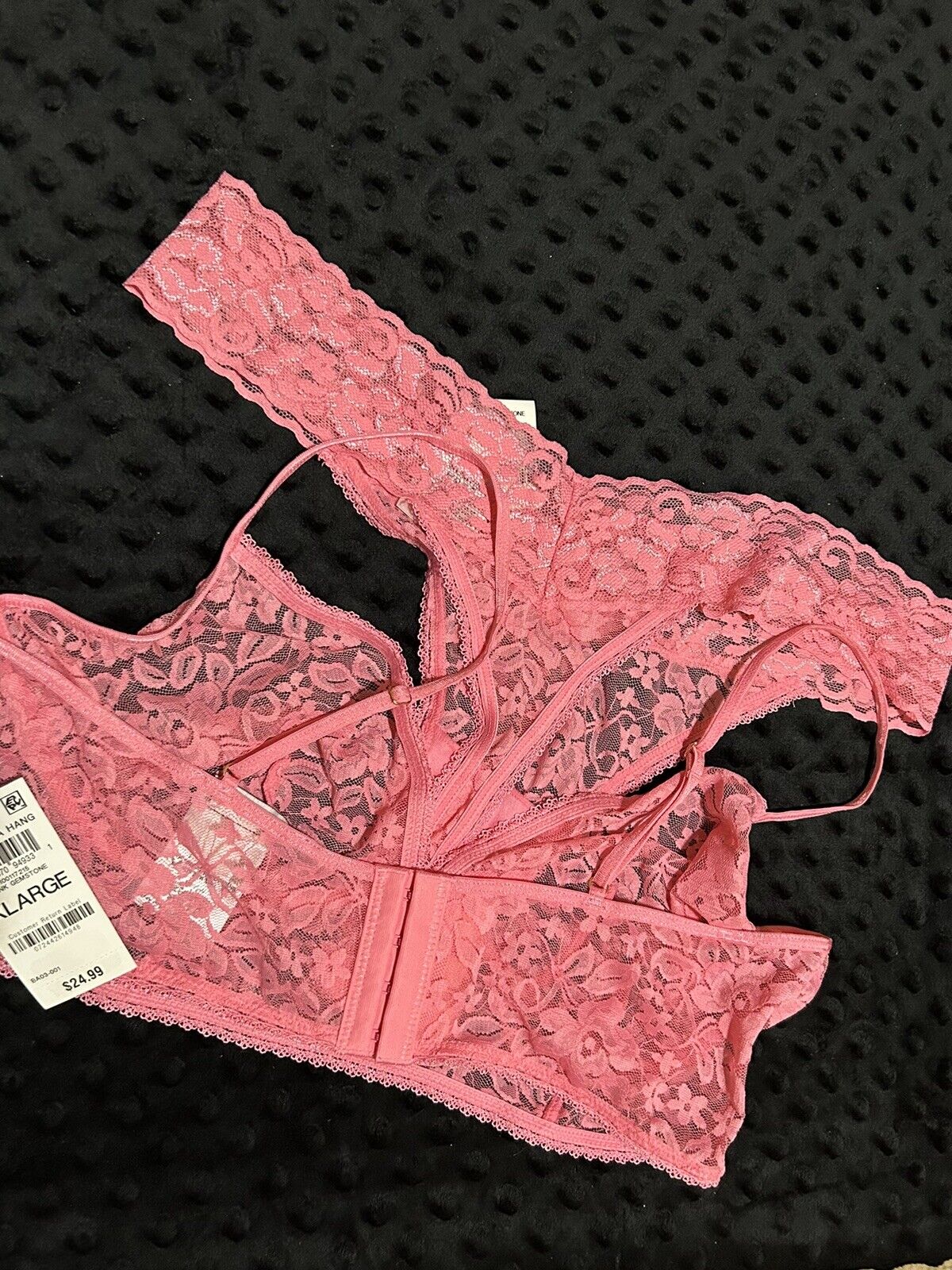 INC Women’s 2 Piece Lace Thong Pink Gemstone Bralette Set