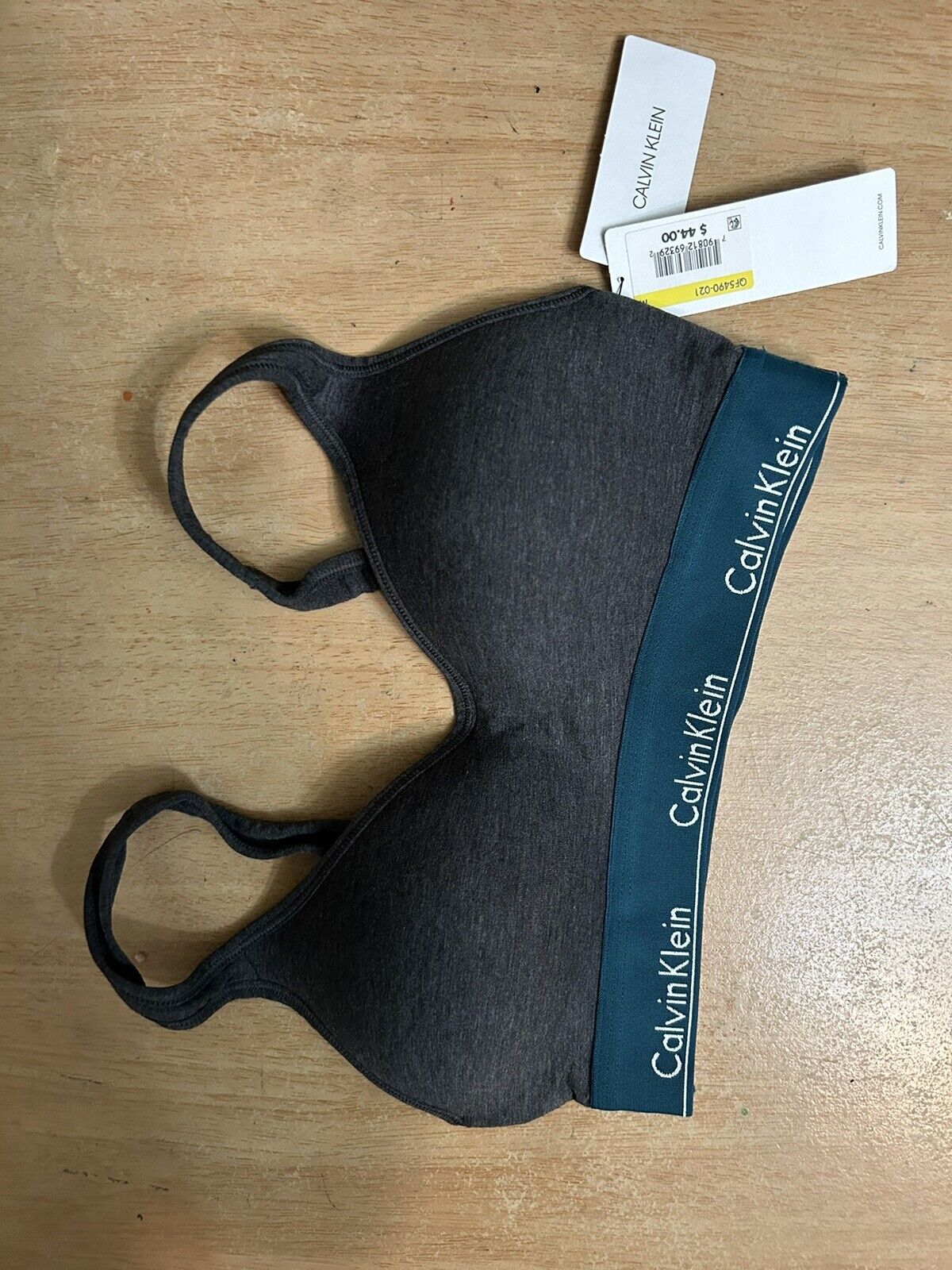Calvin Klein Womens Scoop Back Bralette Charcoal Heather