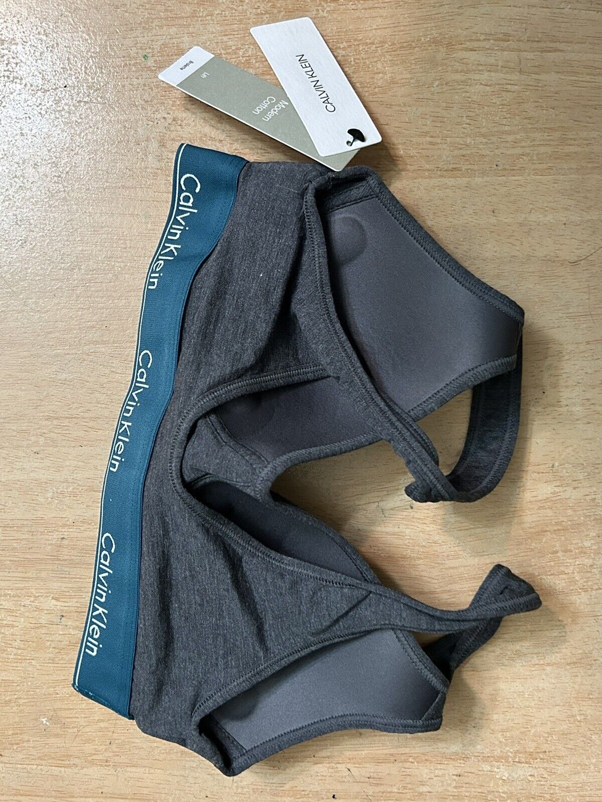 Calvin Klein Womens Scoop Back Bralette Charcoal Heather