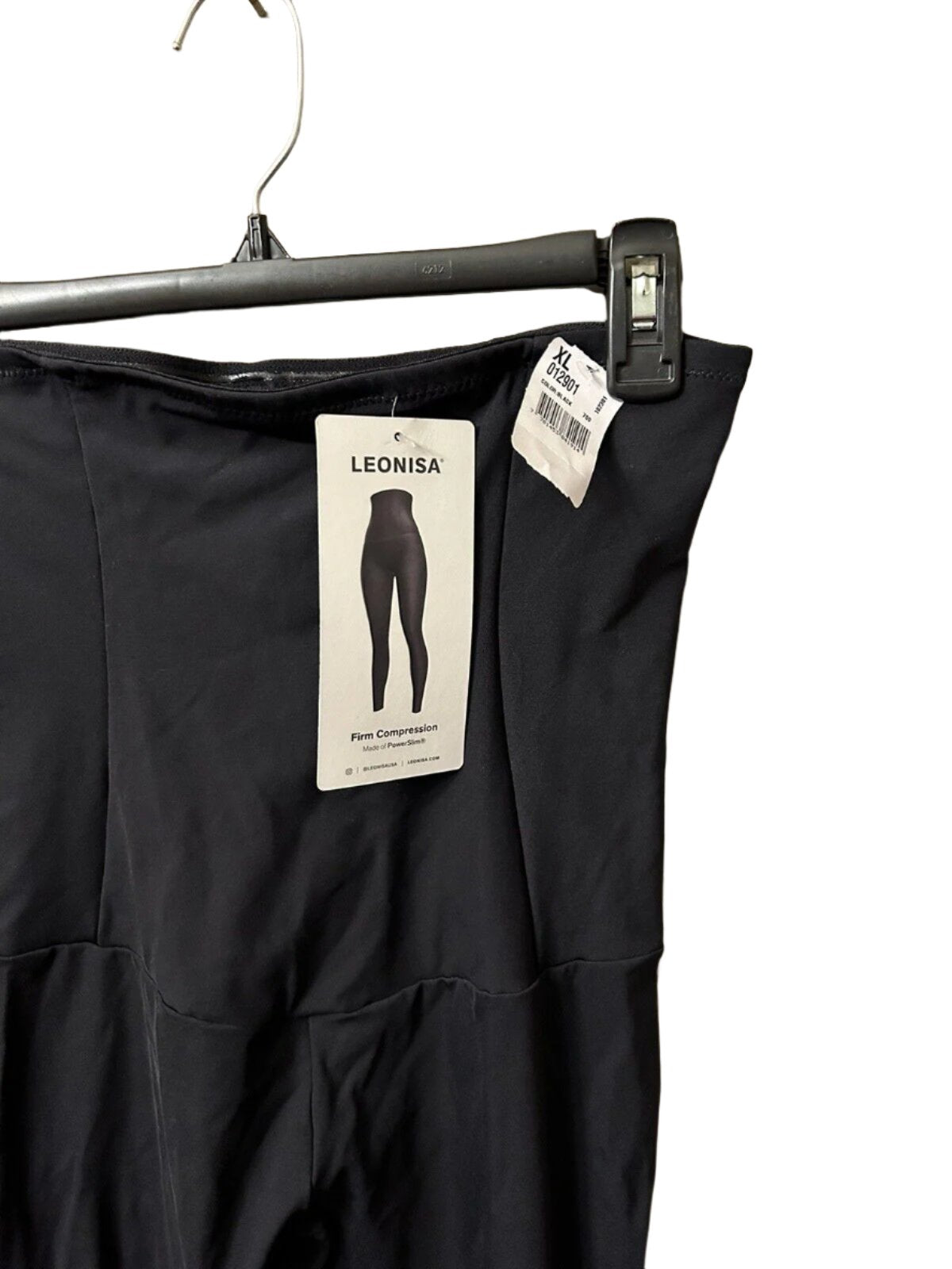 Leonisa Women's Black Firm Tummy-Control Shapewear Compression Leggings