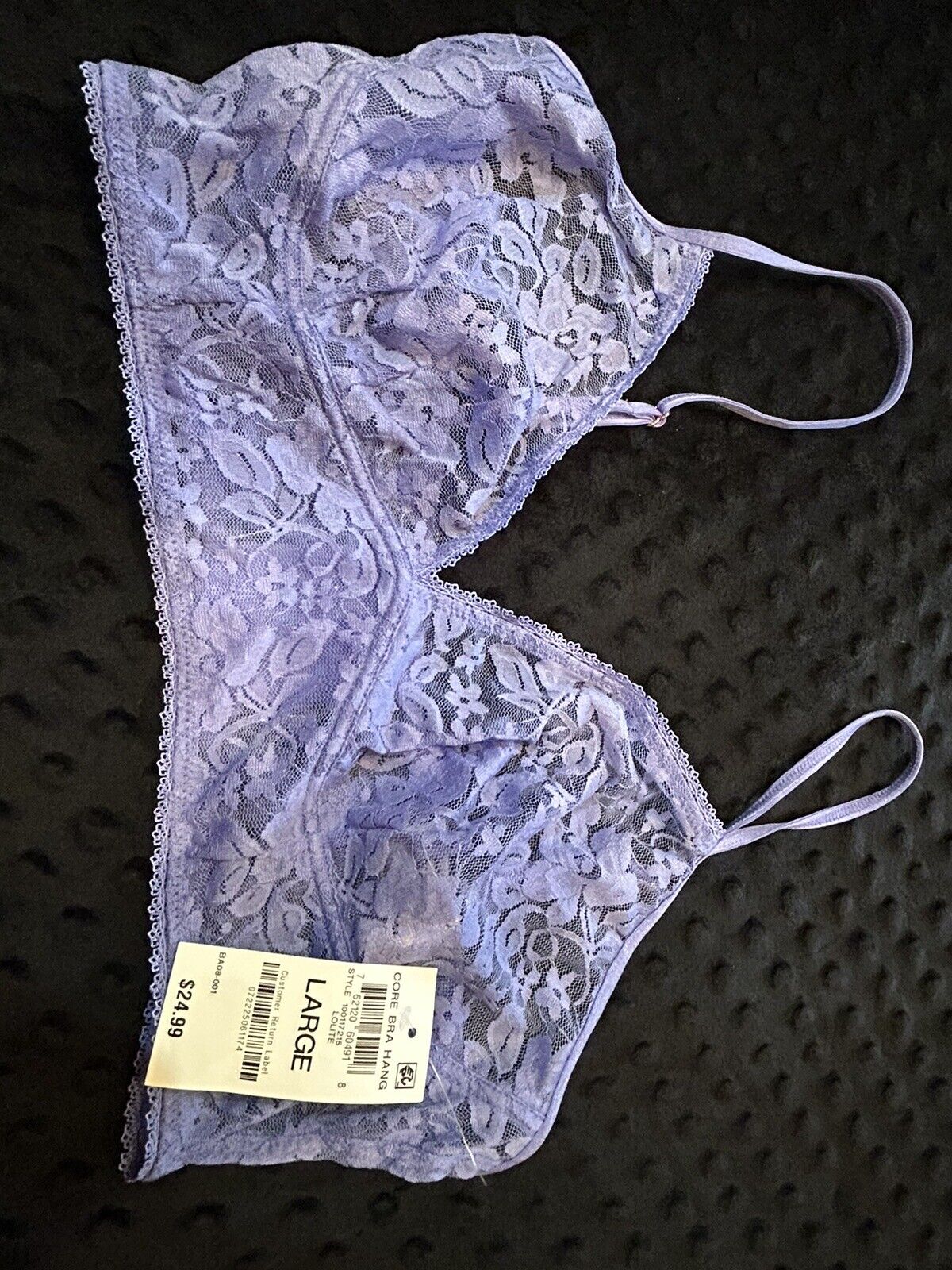 INC International Concepts Women's Floral Lace Bralette Lolite Blue