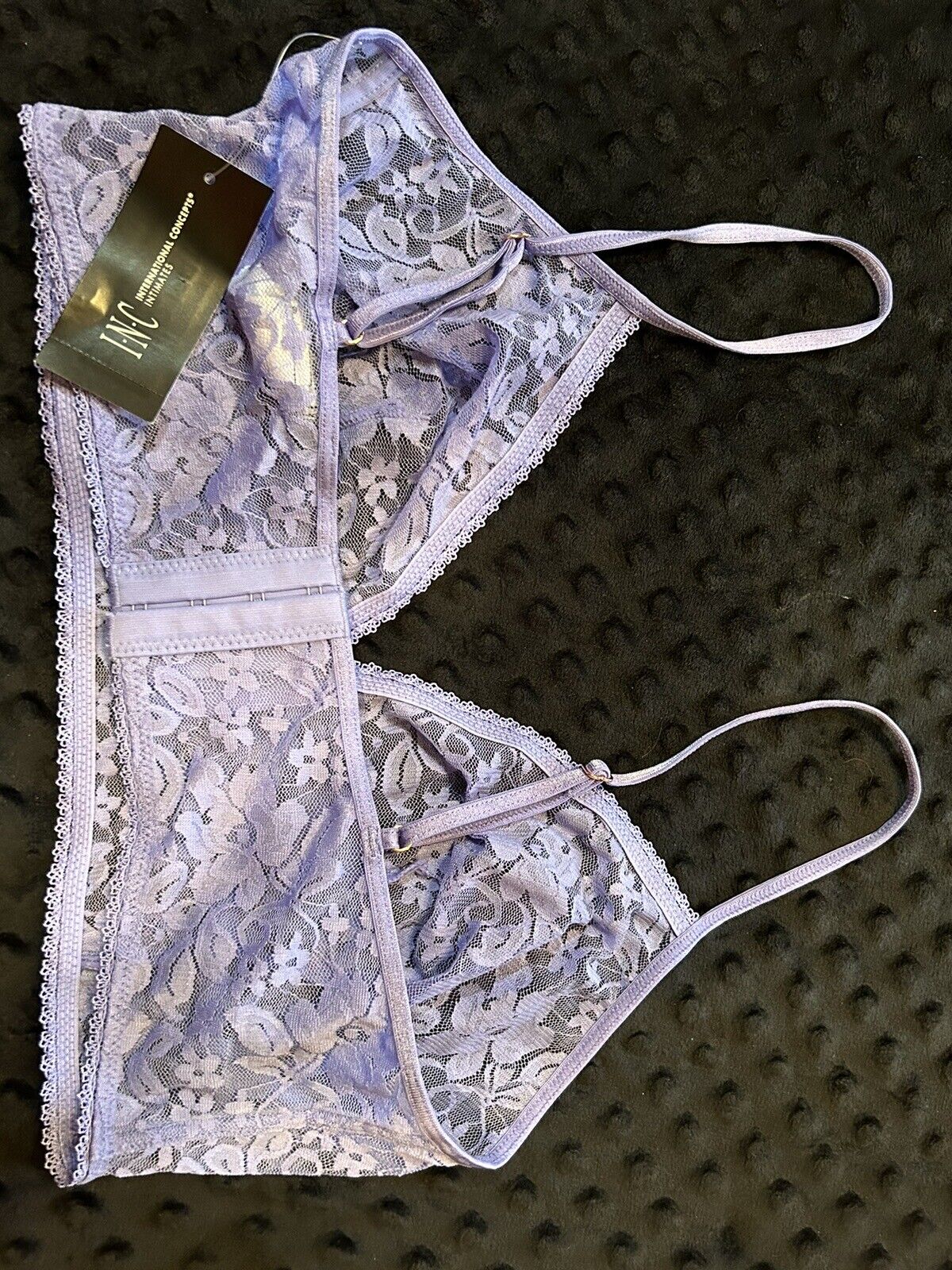 INC International Concepts Women's Floral Lace Bralette Lolite Blue