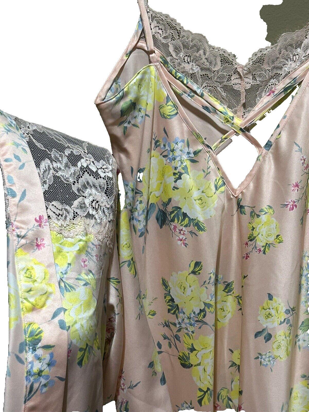 INC Women’s Lace Robe & Sexy Nightie Sleepwear lingerie Chemise Set