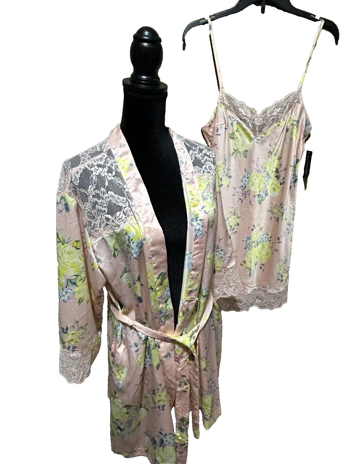 INC Women’s Lace Robe & Sexy Nightie Sleepwear lingerie Chemise Set