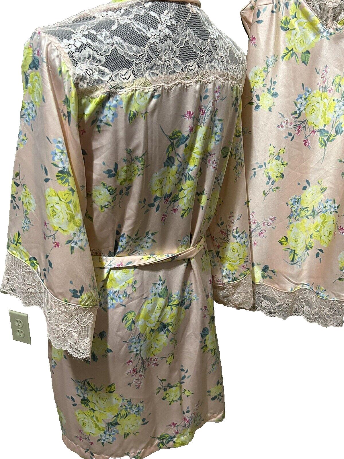 INC Women’s Lace Robe & Sexy Nightie Sleepwear lingerie Chemise Set