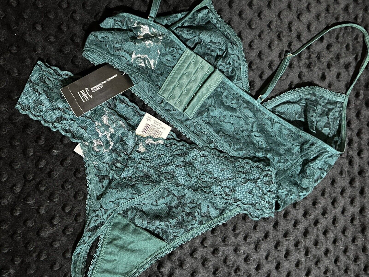 INC Lace Panty Bralette 2 Piece Set NWT Dark Forest