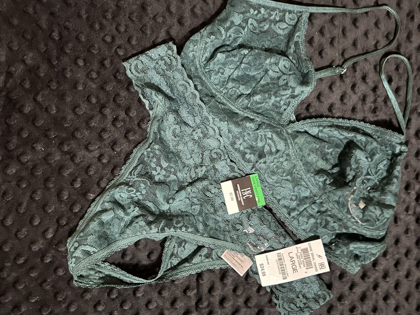 INC Lace Panty Bralette 2 Piece Set NWT Dark Forest
