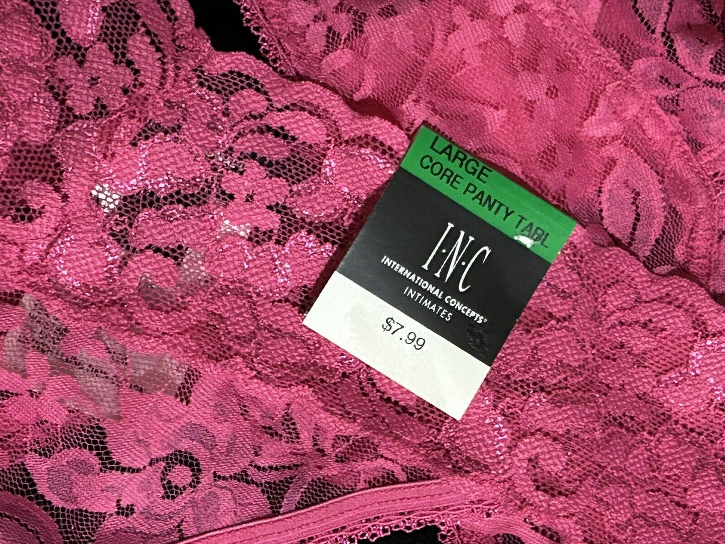 INC Lace 2 Piece Panty Bralette Set Divine Berry