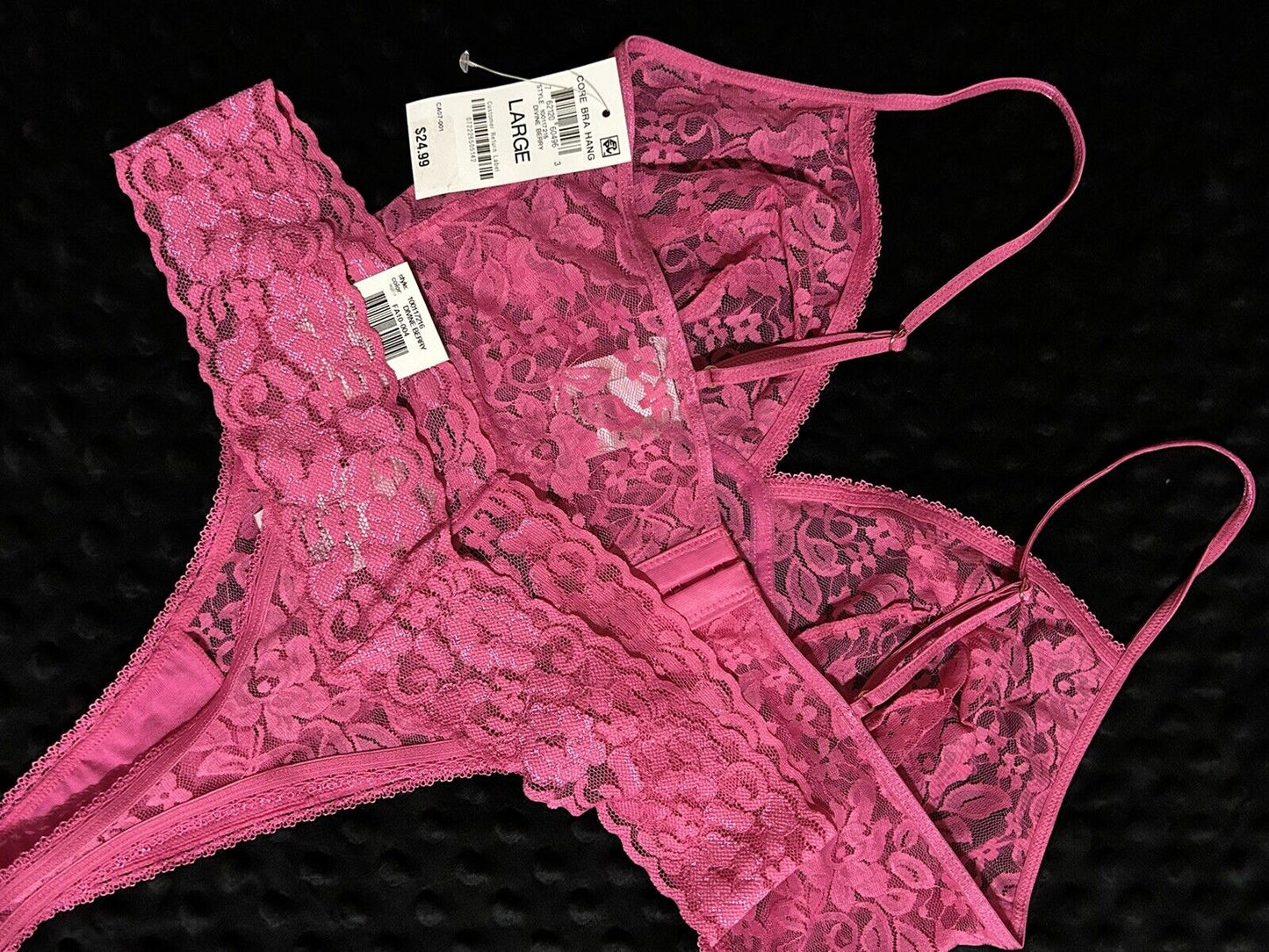 INC Lace 2 Piece Panty Bralette Set Divine Berry