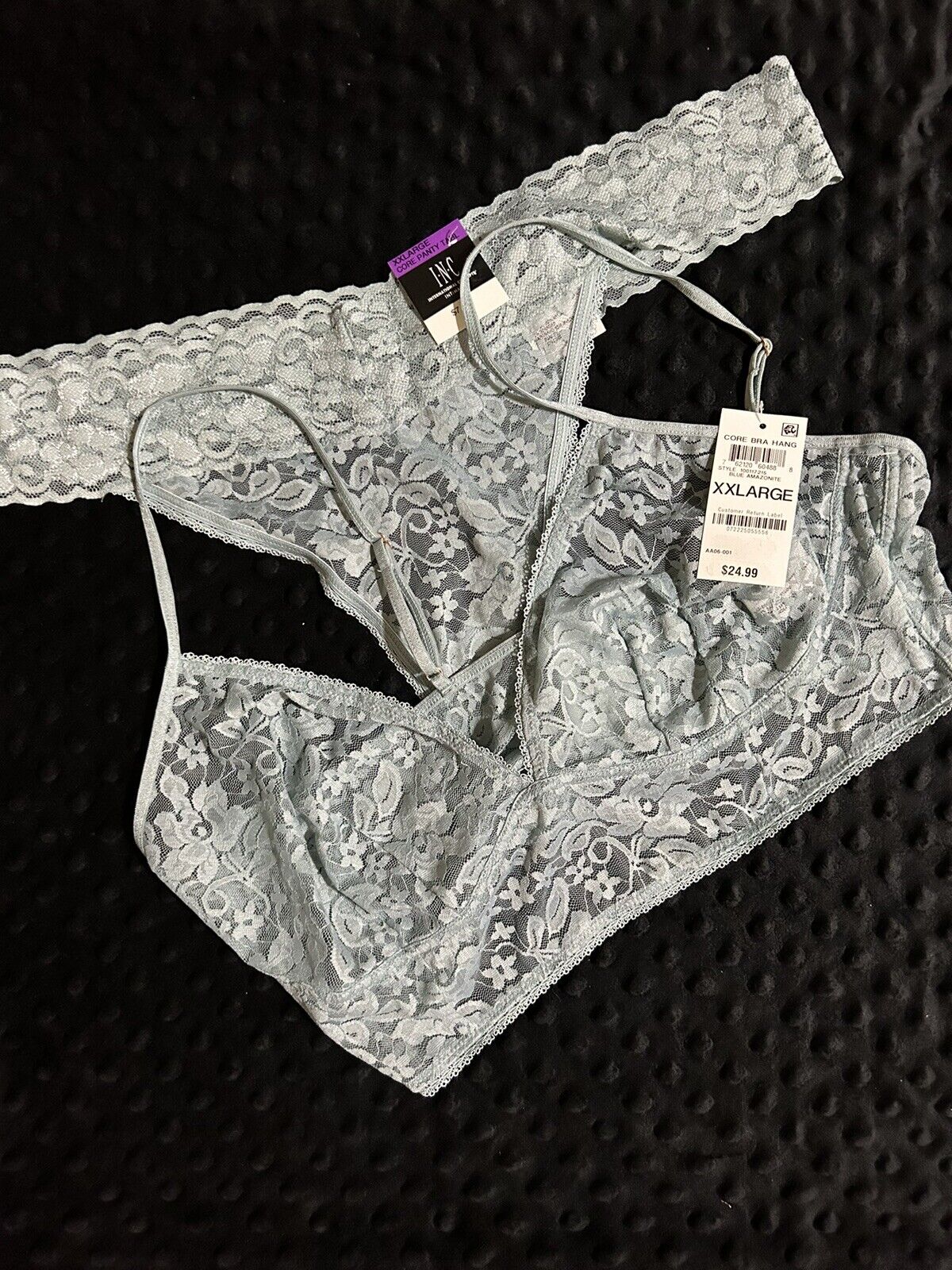 INC International Concepts 2 Piece Lace Panty Bralette Set NWT Dark Forest