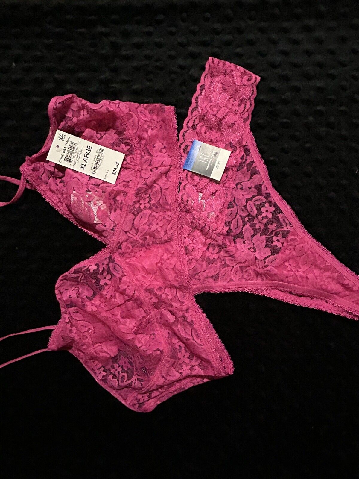 INC International Concepts 2 Piece Lace Thong Bralette Set Divine Berry
