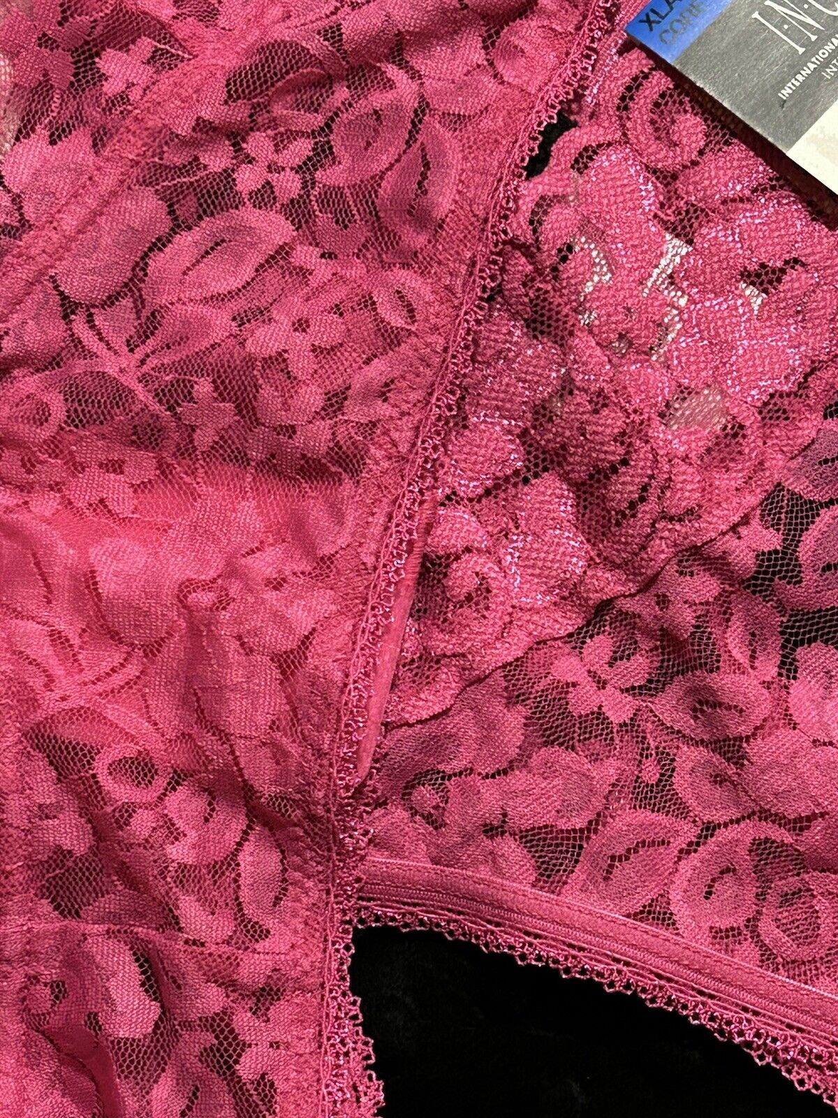 INC International Concepts 2 Piece Lace Thong Bralette Set Divine Berry