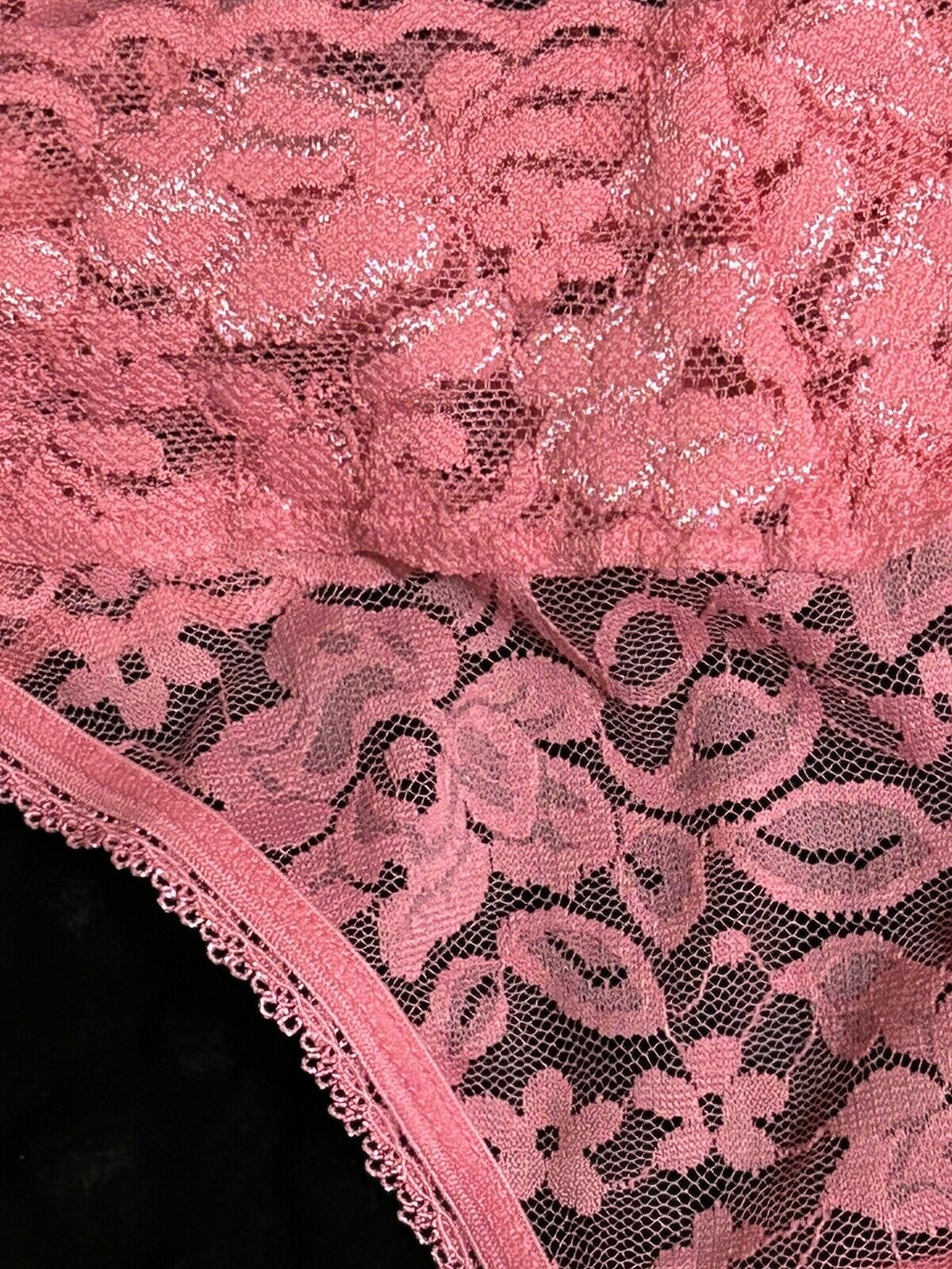INC 2 Piece Lace Thong Bralette Set Pink Gemstone