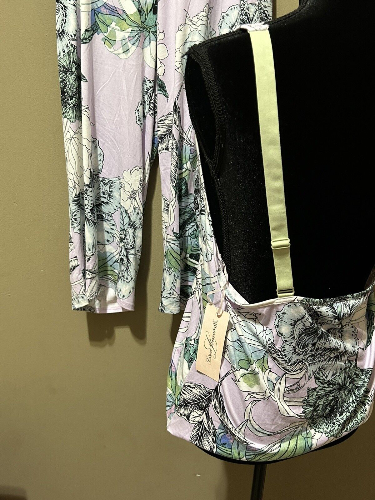 Linea Donatella Palm Garden Cami & Cropped Pants Pajama 2 Piece Set-Lilac