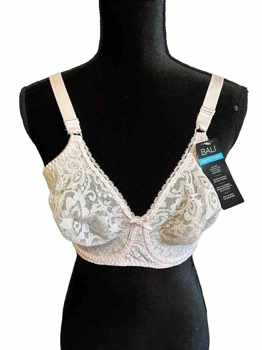 New Bali Smoothing Women Natural Shaping Hush Pink Bra Size 34DD Style Stretch