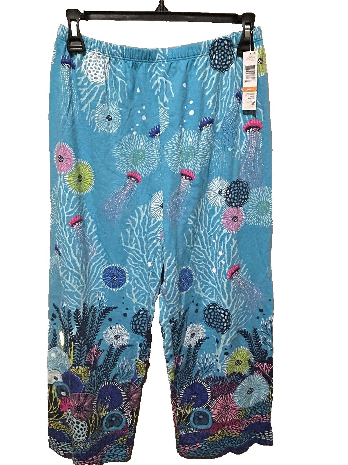 HUE Women’s Printed Knit Capri Pajama Sleep Pants