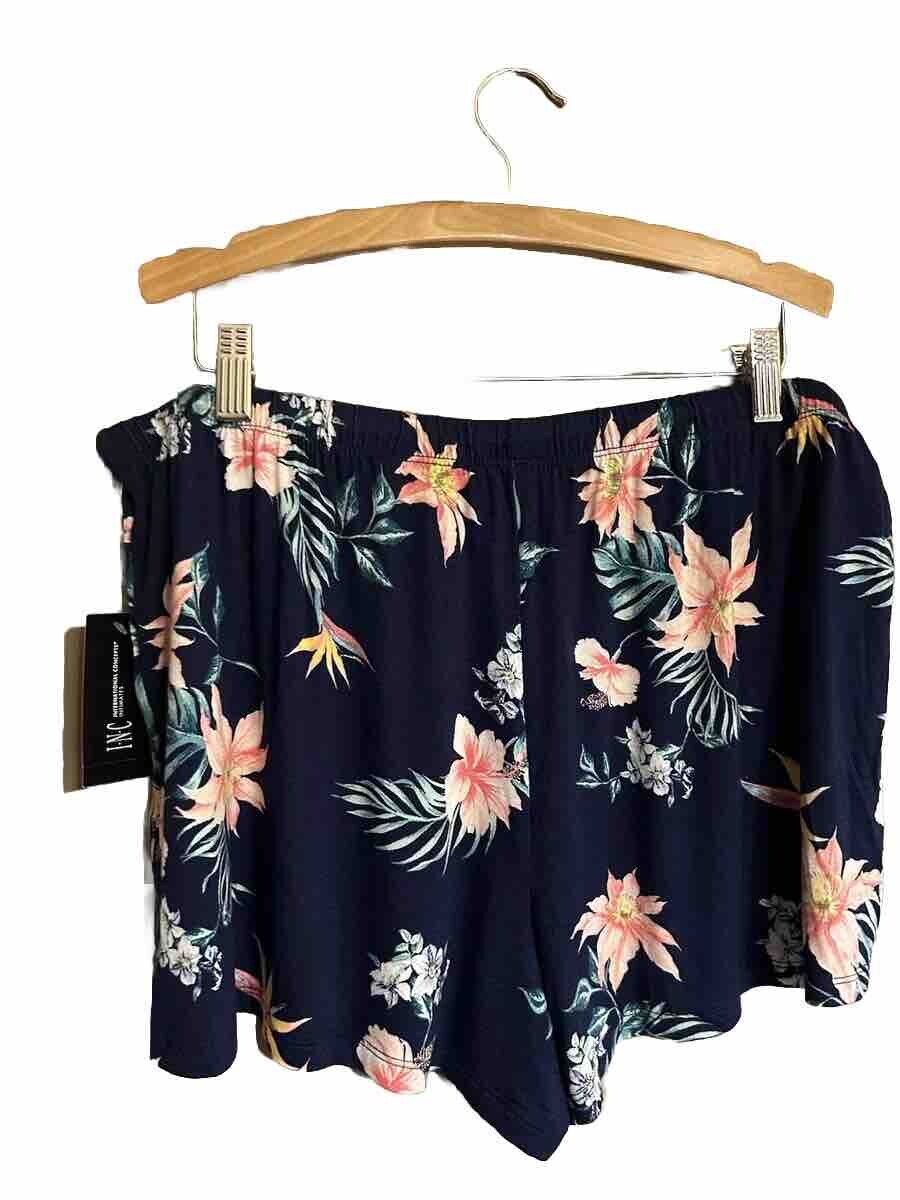 INC Tropical Blue Super Soft Pajama Lounge Shorts