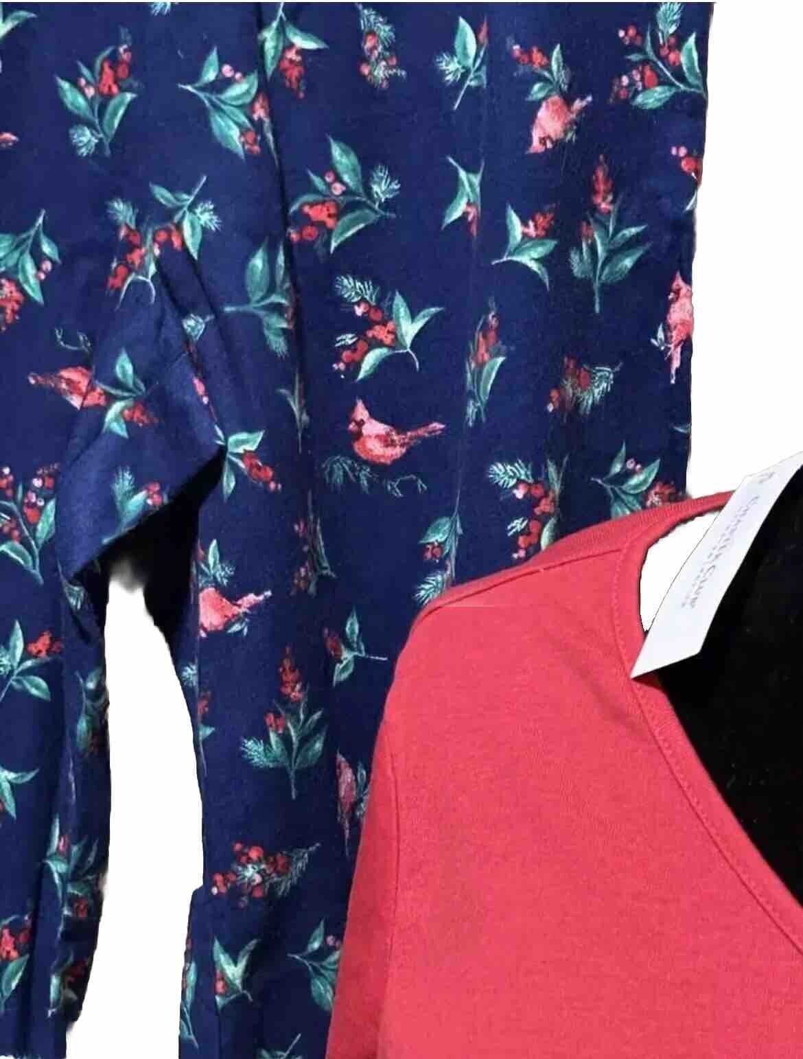 Charter Club Women's 2 Piece Matching Red/Blue Pajama Set