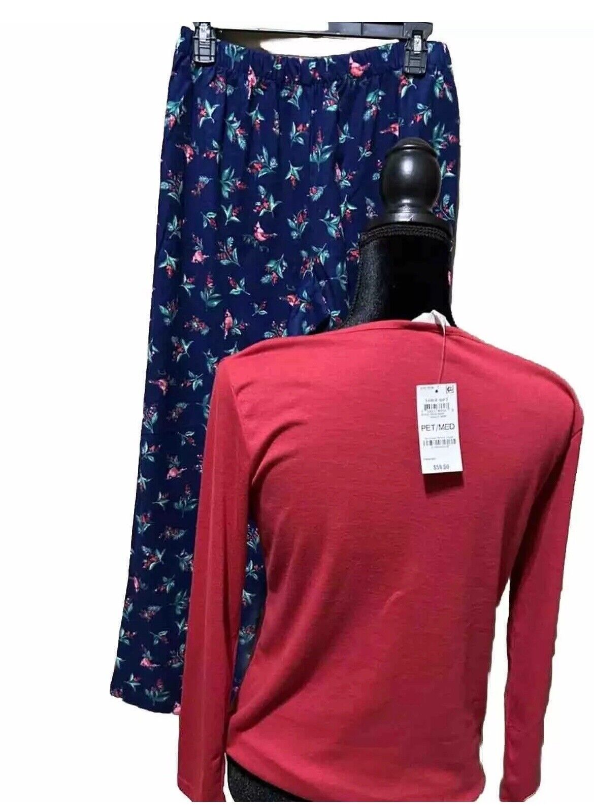 Charter Club Women's 2 Piece Matching Red/Blue Pajama Set