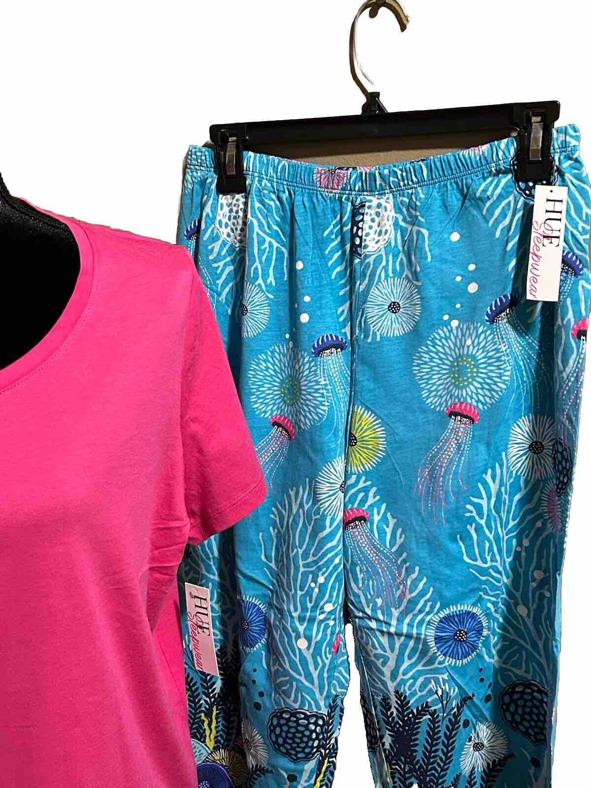 Hue Matching Two piece Capri Pajama Lounge Set