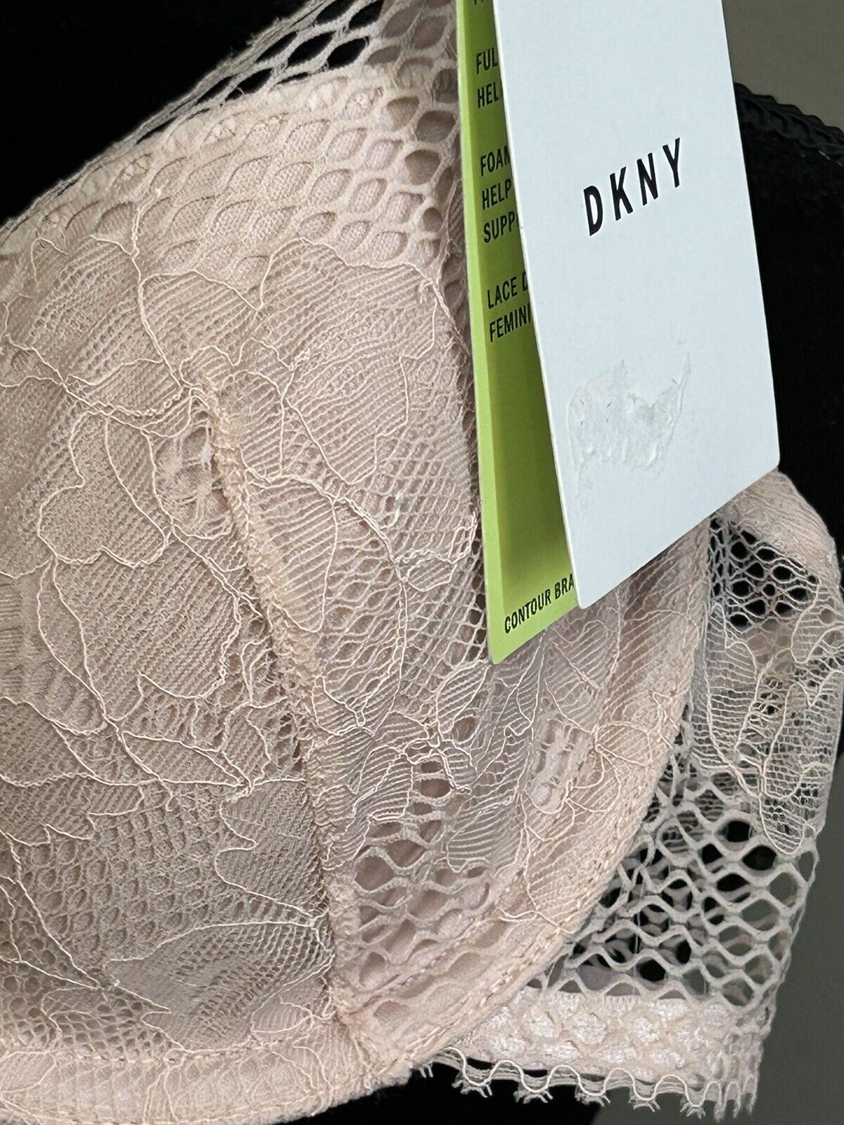 New Women’s DKNY Modern Sheer Lace Unlined Demi Bra