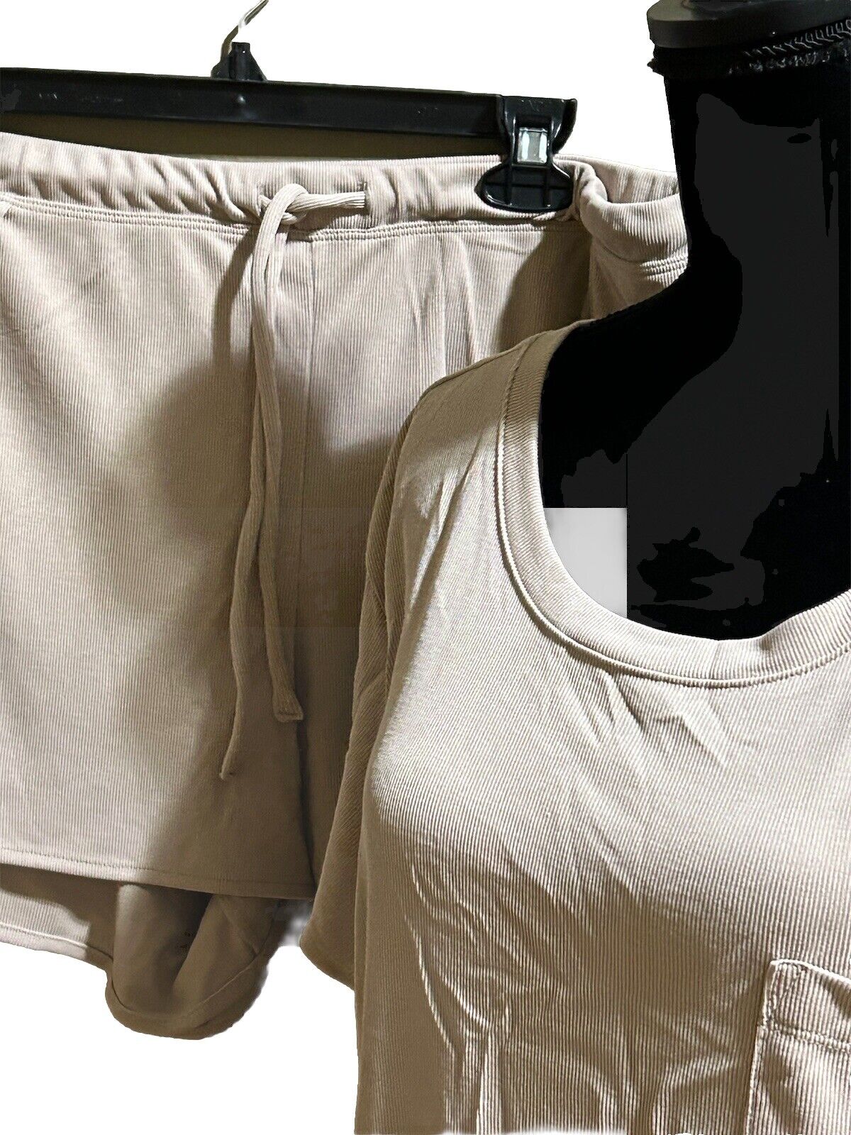 Alfani Women’s Two Piece Sheepskin Ribbed Pajama Short Set
