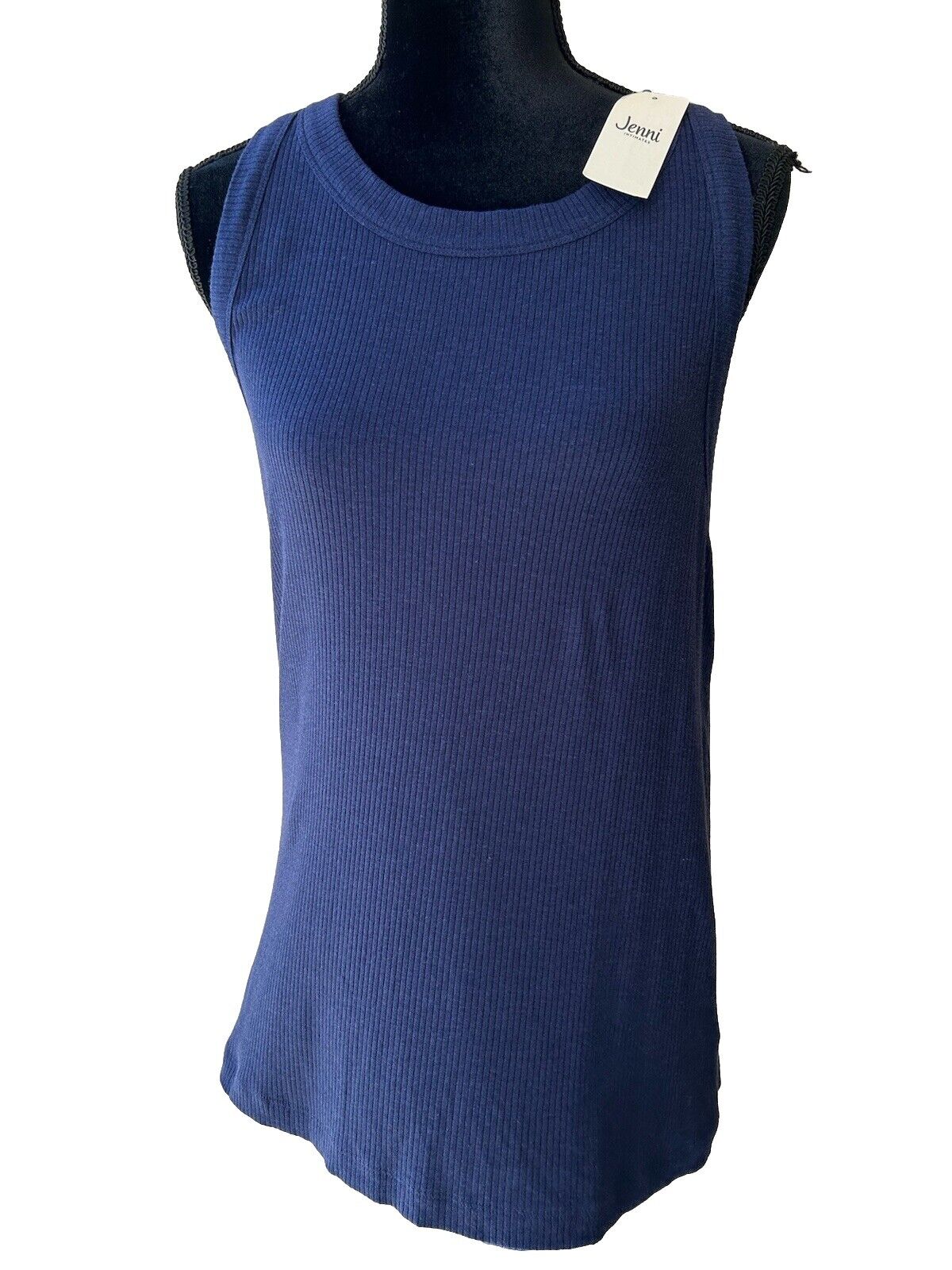 Jenni Women's High-Neck Pajama Tank Top Navy Sail