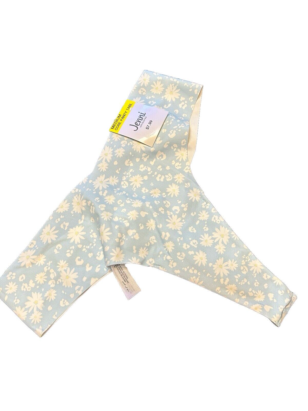 Jenni Women’s No Show Invisible Thong Panty Light Blue Daisy