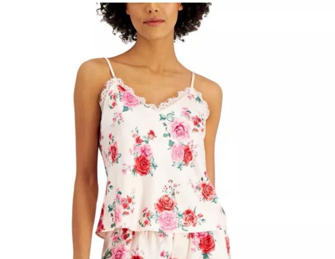 INC Designer Women’s Lace Trim 2 Piece Cami Sleep Top Floral