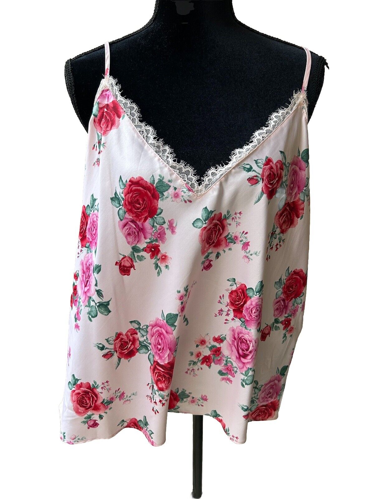 INC Designer Women’s Lace Trim 2 Piece Cami Sleep Top Floral