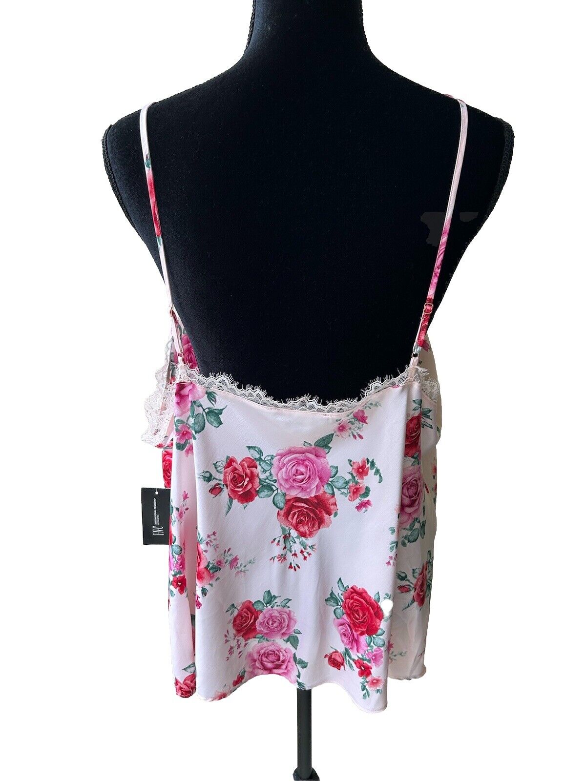INC Designer Women’s Lace Trim 2 Piece Cami Sleep Top Floral