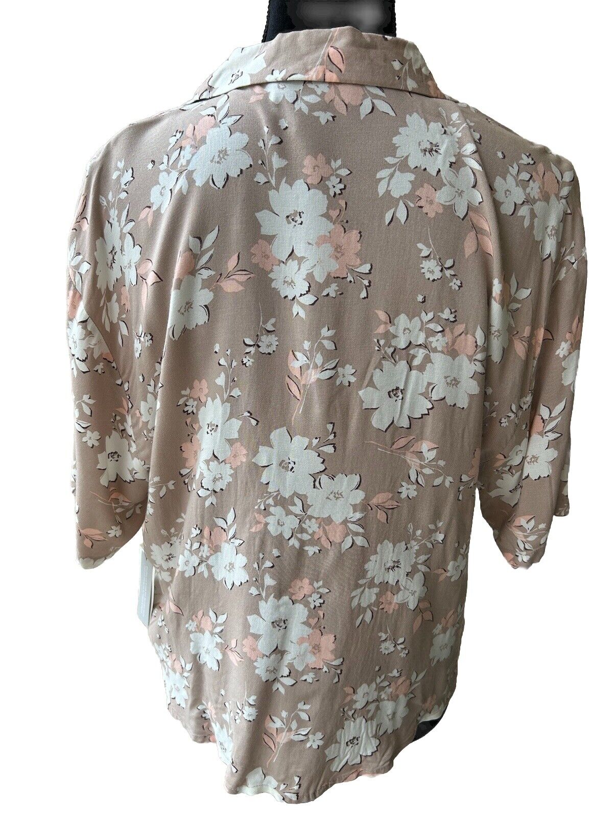 Alfani Ladies Tan Sheepskin Stencil Floral Print Pajama Top