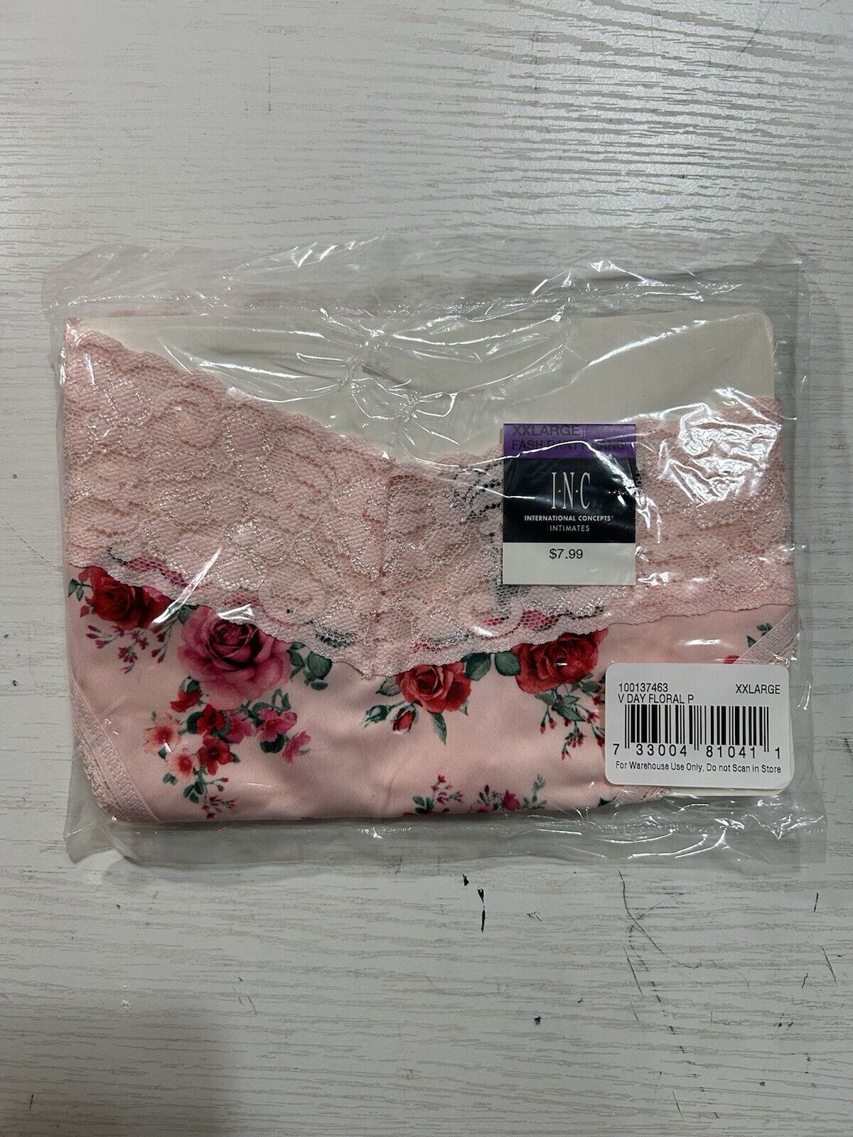 INC International Concepts Plus Lace-Trim Thong Underwear Unopened V-Day