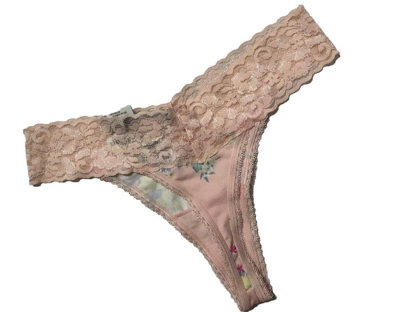 INC International Concepts Lace Trim Thong Underwear Panties Sunny Rose